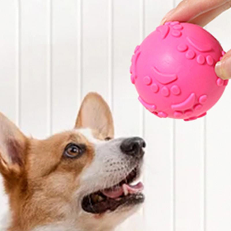 Dog Chew Squeaky Toy Ball Squeaker Chew Ball Toy Latex Indestructible Outdoor Squeak Dog Toys Teething Latex Pet Toys