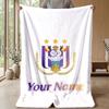 Custom Text Flannel Throw Blanket, Lightweight Cozy Bed Sofa BlanketAnderlecht FC