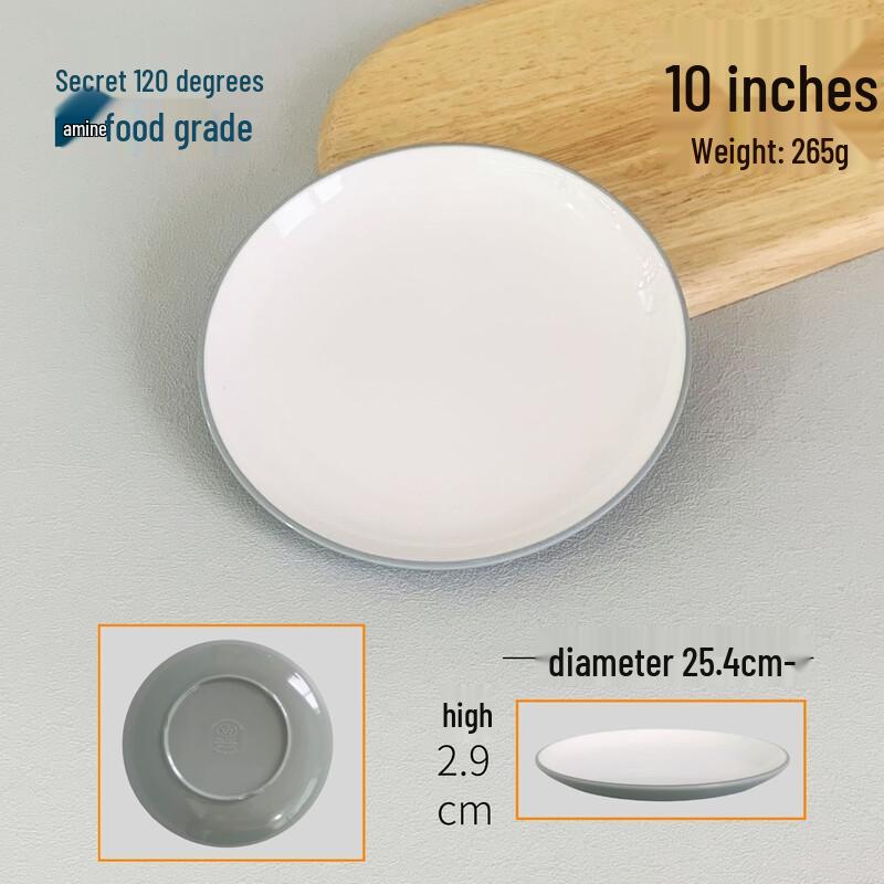 777 Thickened Two-Tone Melamine Round Plate