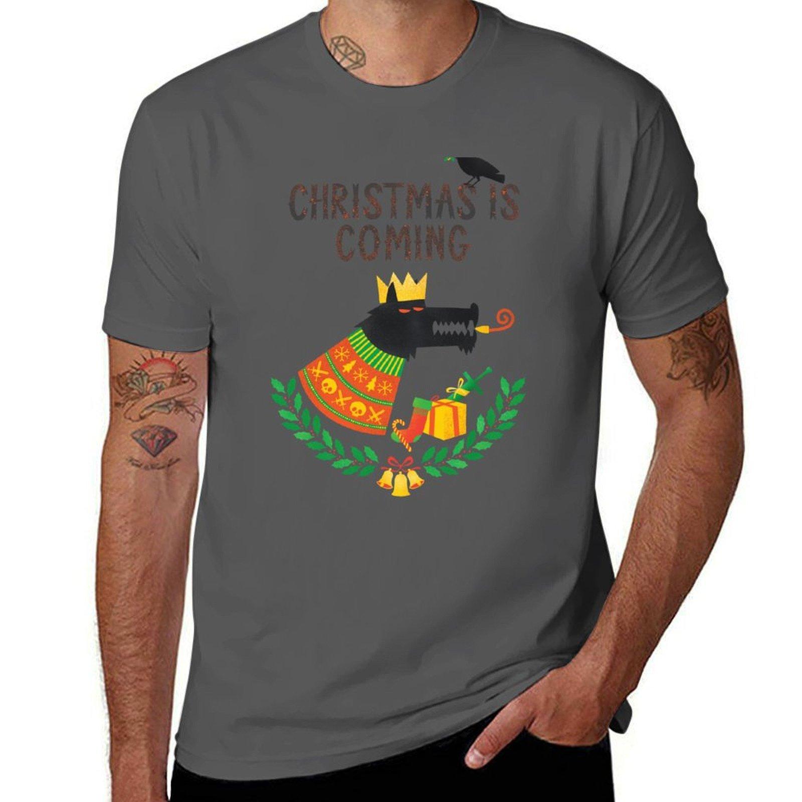 

Christmas is coming TShirt Big Size Short Sleeve Tee for Men 4XL