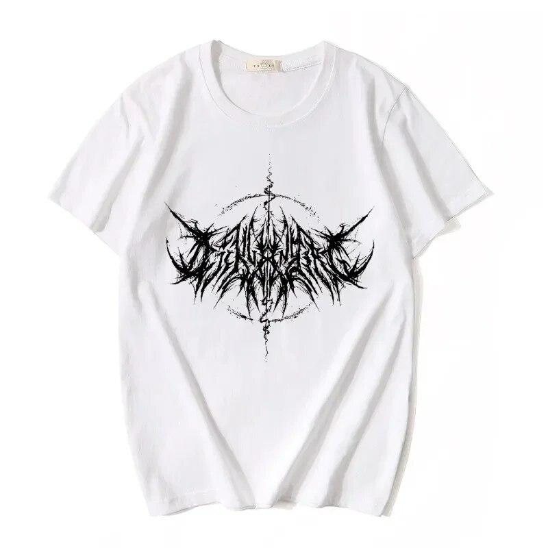 Women T-shirt 90s Vintage Hip Hop Streetwear Kawaii Fashion Casual Tops Unisex T Shirt Lightning Letter Print Y2K Goth Punk Unisex