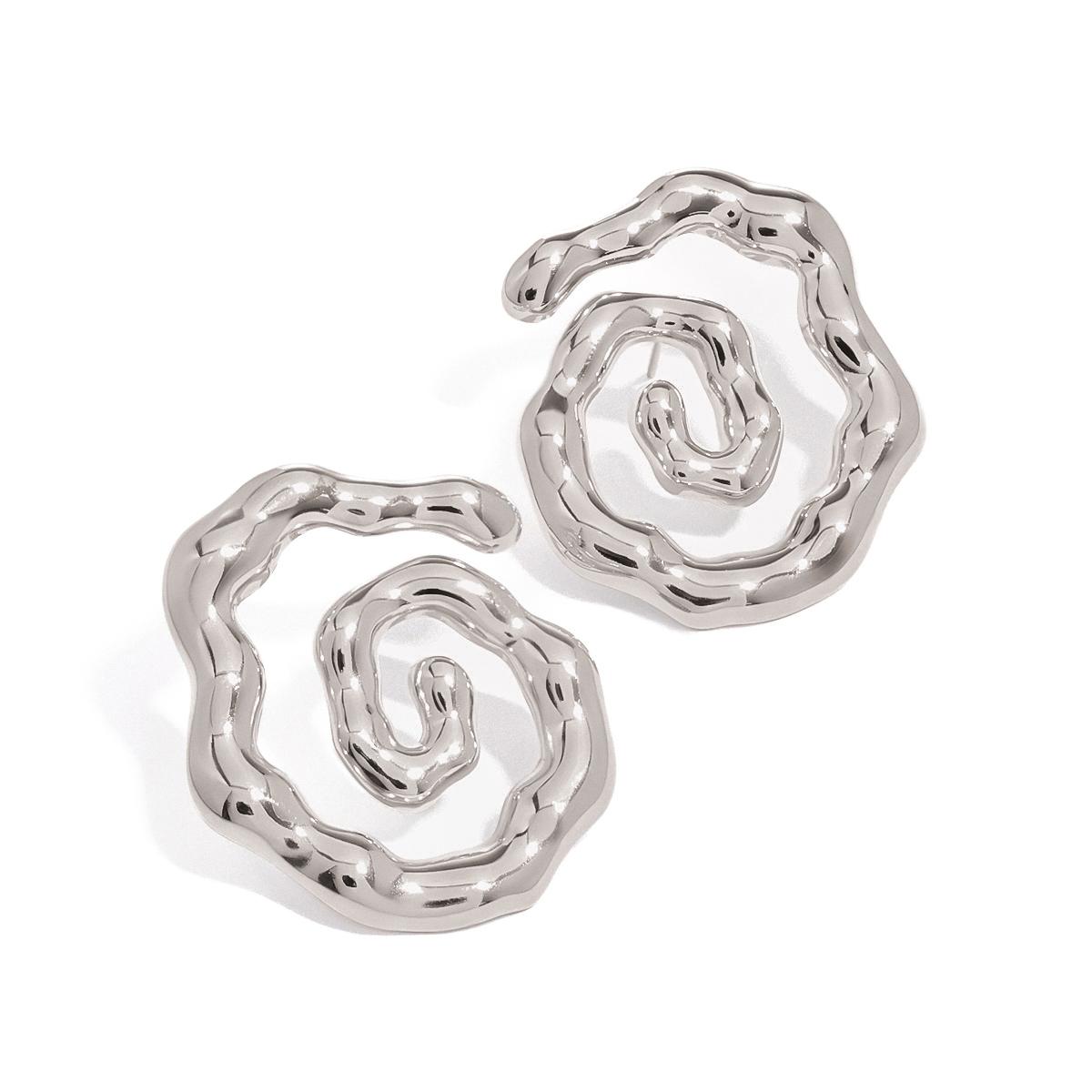 

Yori Stainless Steel Hammered Wave Spiral Earrings Women High Quality Waterproof Jewelry New 2025