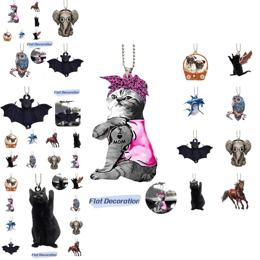 Creative Bat Black Cat Car Hanging Decoration Acrylic Cartoon Style Animal Shape