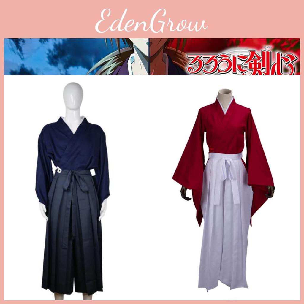 Japanese Samurai Cosplay Outfit Traditional Kimono Style Cotton Fabric Retro Design