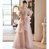 Pink Evening Dress 1011 New Celebrity Temperament Super Fairy Engagement French Shoulder Dress Fairy Bridesmaid Dress Woman