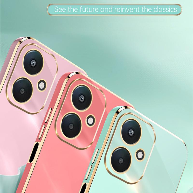 XINLI priekš Xiaomi Redmi 13C 5G/13R 5G/Poco M6 5G Vāciņš Galvanizēta mala TPU Telefona aizmugurējais vāciņš