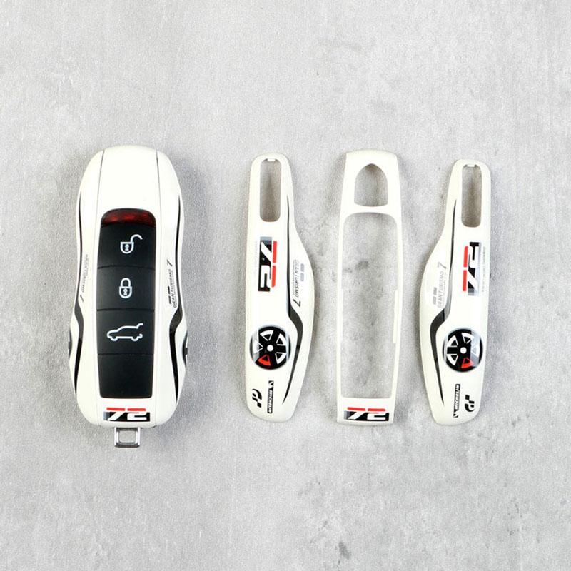 Car Remote Key Cover Racing Style For Porsche Cayenne Panamera Cayman Macan Boxster 971 9Ya 718 911 Racing Keyless Hard Case