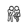 Funny Bathroom Signs For Men Women Creative 2D Flat Restroom Door Decor Restaurant Hotel Cafe Toilet Signage Wall Sticker