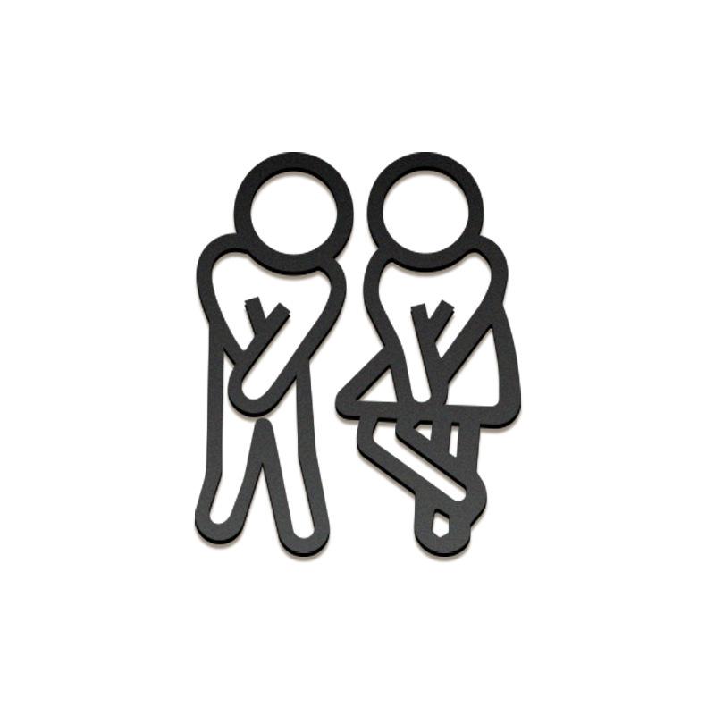 Funny Bathroom Signs For Men Women Creative 2D Flat Restroom Door Decor Restaurant Hotel Cafe Toilet Signage Wall Sticker