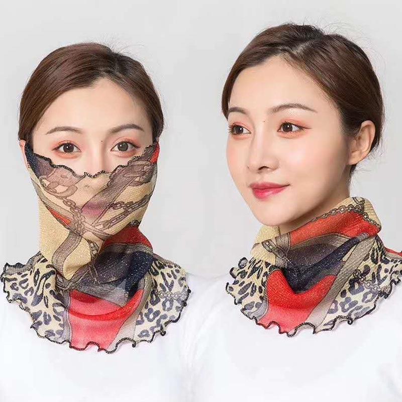 Women's Versatile Silk Neck Gaiter: Pullover, Sun Protection, Ear-Hanging, All-Match Scarf & Mask
