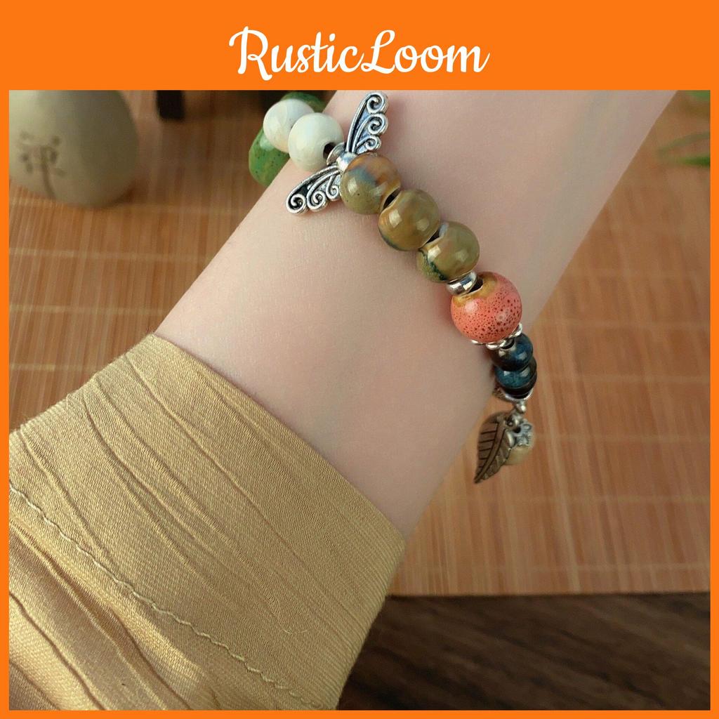 Ceramic Butterfly Leaf Bracelet Gifts Jewelry Fashion Decoration Unisex Gift