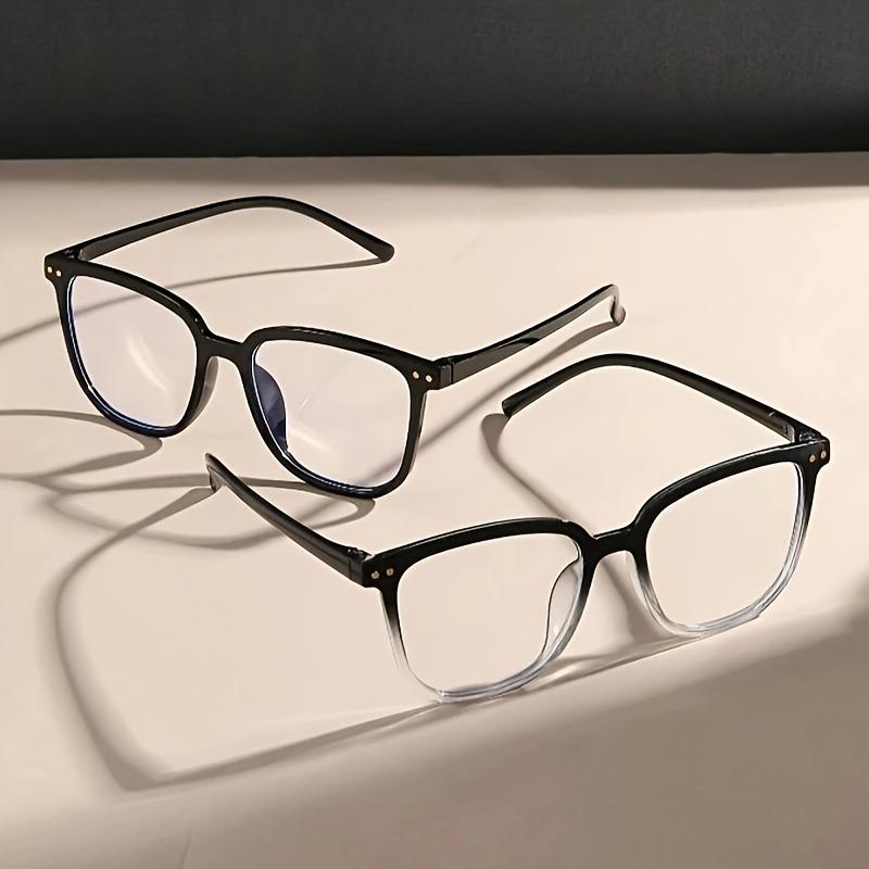 3 Pairs of Rectangular Frame Anti Blue Light Glasses for Men and Women Fashionable Glasses with Simple Style