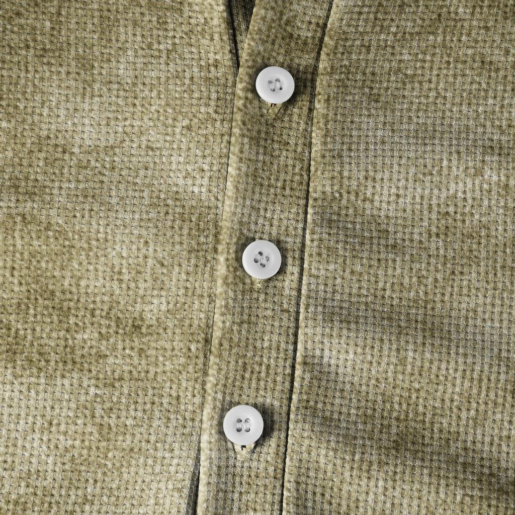 Pánský volný ležérní top s límečkem na knoflíčky a dlouhým rukávem