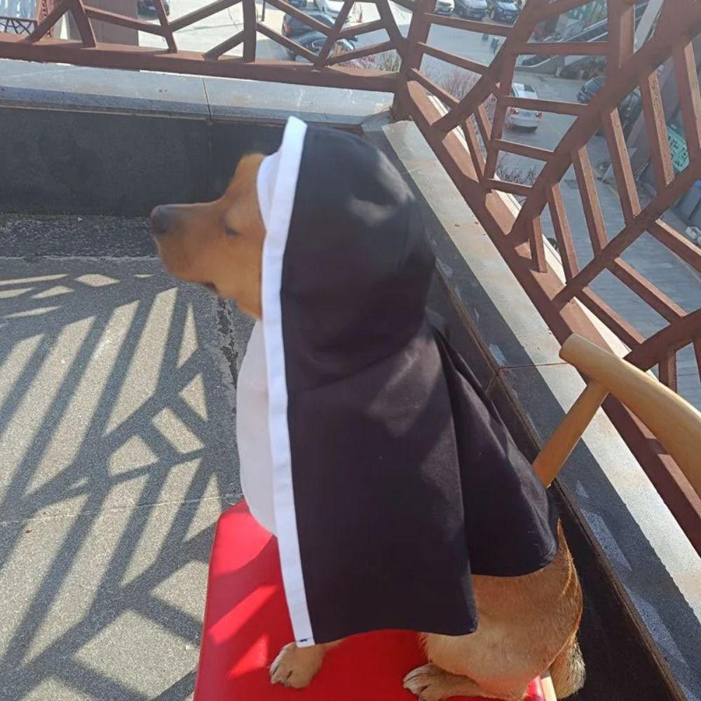 Soft Pet Nun Cloak Cat Puppy Cat Cosplay Costume Sets  Pet Supplies Clothing