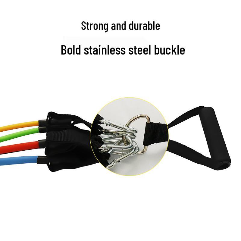 11-Piece Carabiner Eyelet Hook Puller & Stretch Rope Set for Muscle Fitness Training
