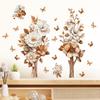 Creative 3D Flowers and Butterfly Wall Sticker Self-Adhesive Removable for Bedroom Living Room Study Background Home Decor