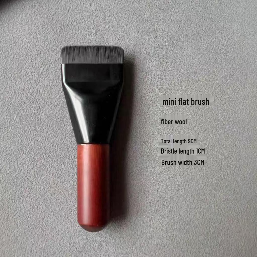 Electroplated Handle Flat Foundation Brush - Non-Absorbing, Flawless Nude Concealer Brush