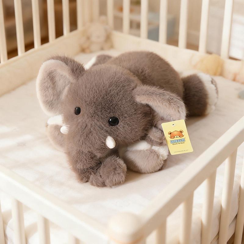 Lying Prone Baby Elephant Plush Toys Cozy Fluffy Cartoon Appease Animal Doll Warm Home Throw Pillow Cute Birthday Gift To Family