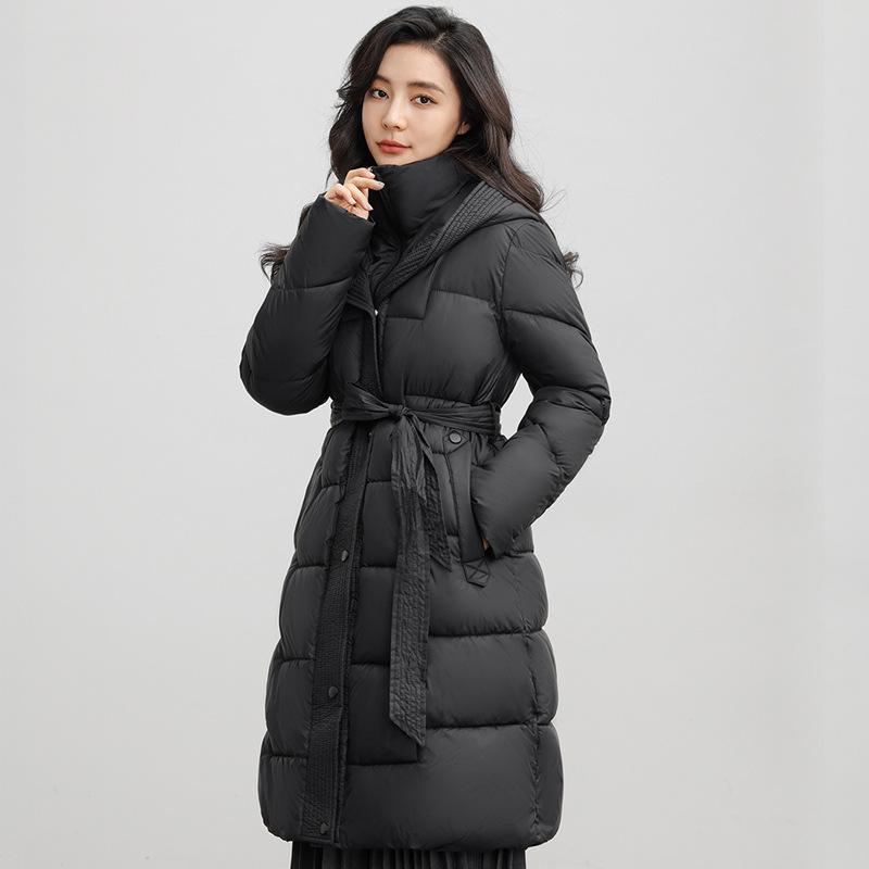 Women's Windproof Stand-up Collar Hooded Fluffy Warm Warm Cold Loose Medium-length Casual Sports Jacket High Quality Fabric Cotton Jacket Coat