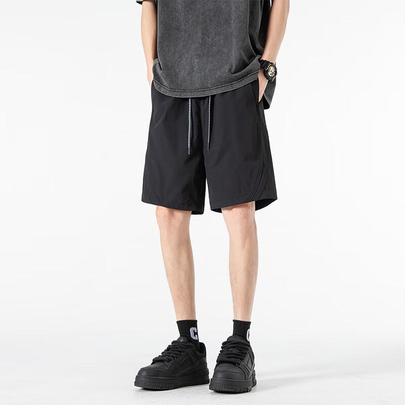 Dingfengbaoluo Ice Silk Shorts for Men, Summer Outdoor Quick-Dry Versatile Comfortable Breathable Casual Five-Point Pants