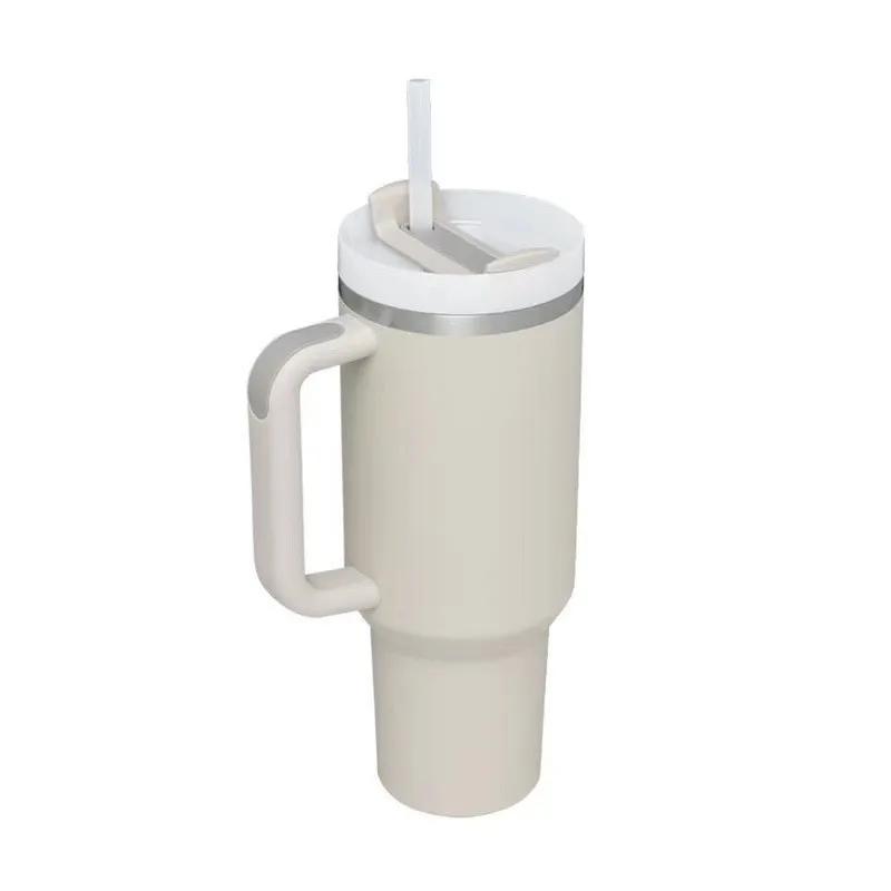 Steel Vacuum Insulated Tumbler Double Wall Vacuum Travel Water Bottle 40oz Insulated Tumbler with Straw Lid and Handle