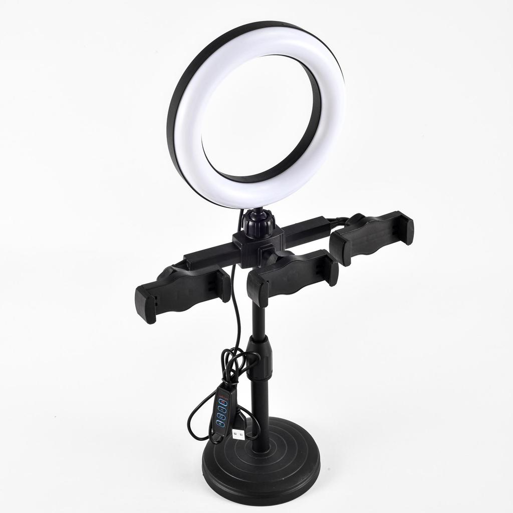 2025 Multi-Device Floor-Standing Phone Holder with Fill Light for Professional Live Streaming
