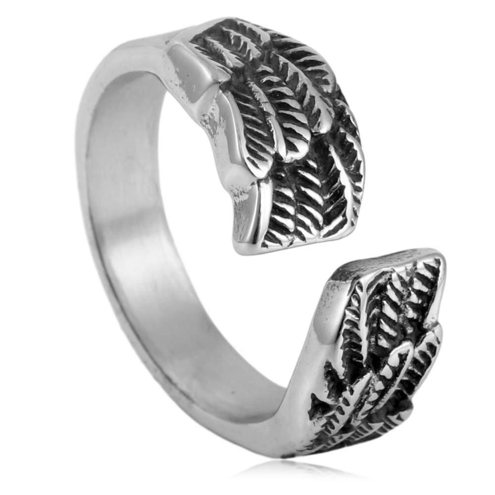 European and American Jewelry Feather Ring Retro Trendy Man Animal Angel Wing Ring 2026 No. 7