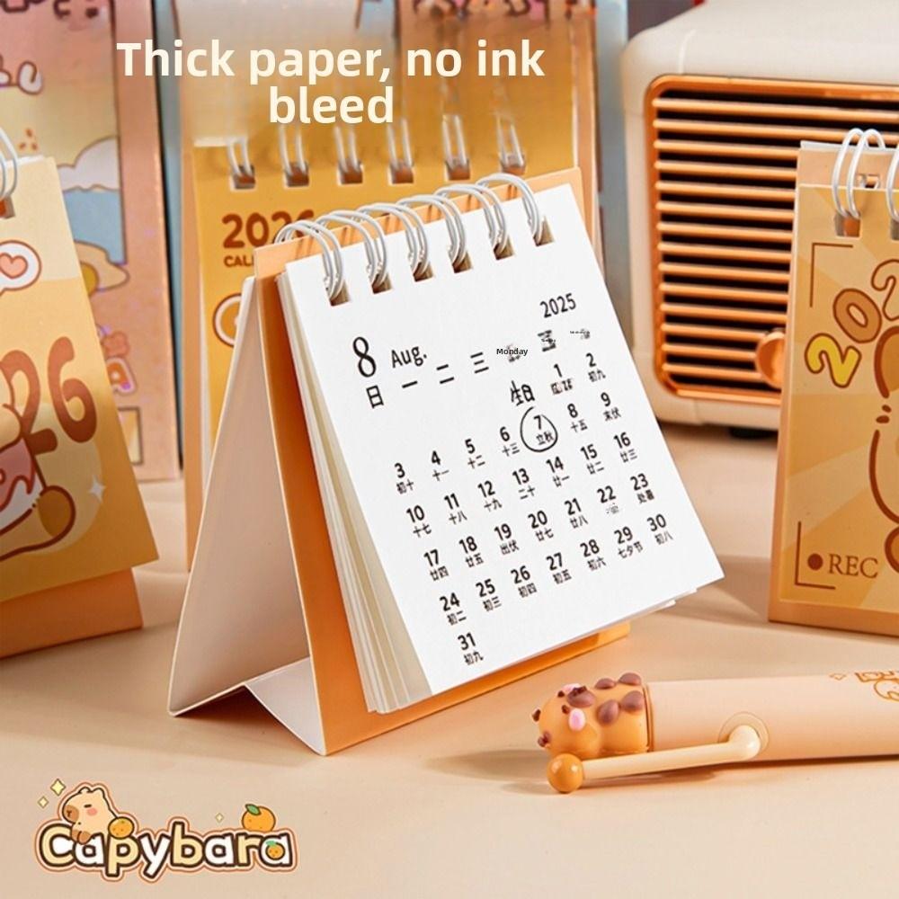 Capybara/Panda Mini Calendar Portable Schedule Planner 2026 Desk Calendar  Office School Supplies