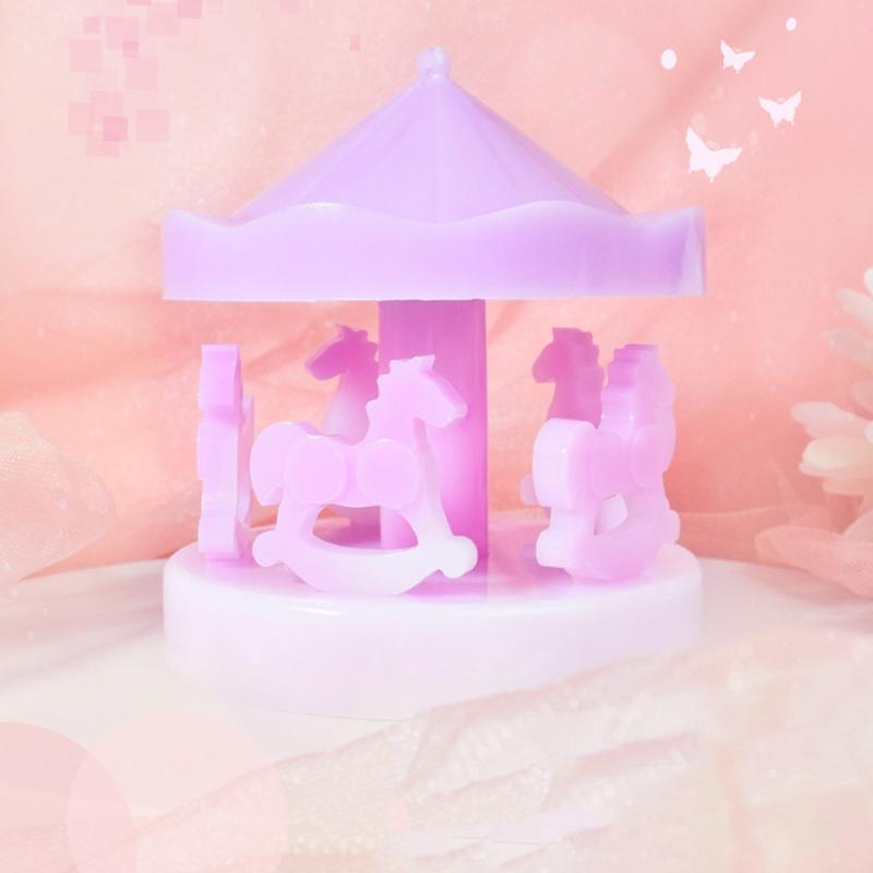Silicone Mold for Carousel Horse Making Merry-Go-Round Decorating Mold Birthday Gifts Baby Shower Decorations Supply