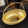 Gold Serving Tray With Handle Snack Tray Serving Trays Food Serving Basket  For Family