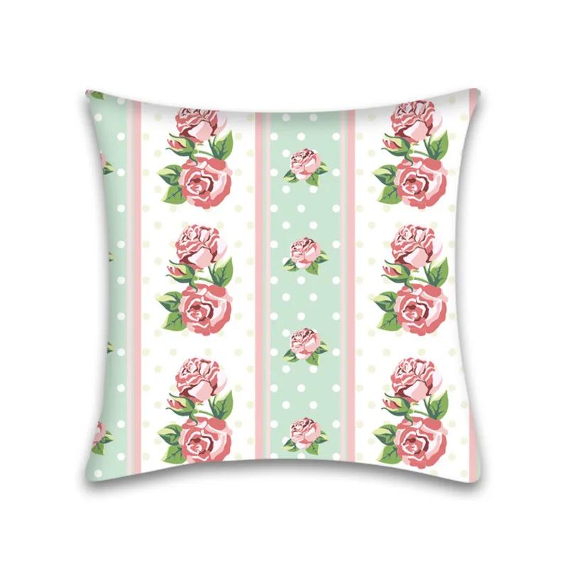 Kissenbezug Heimdeko Sofa Rote Blume Quadratische Dekoration