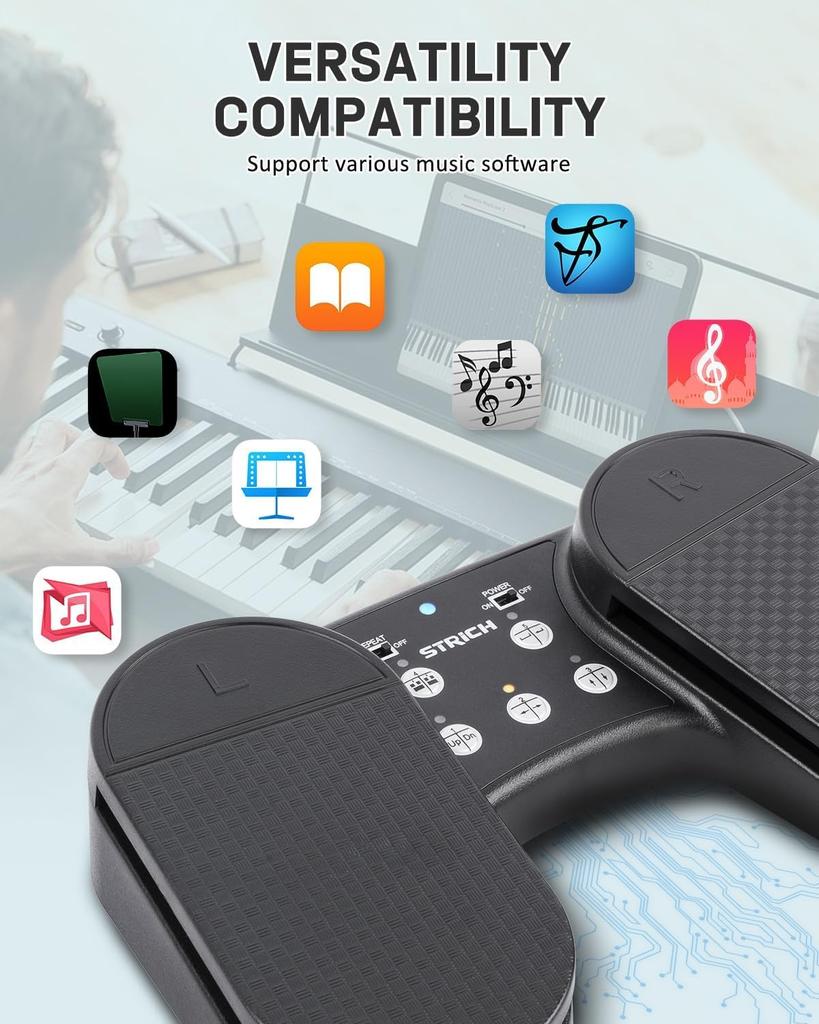 STRICH Wireless Page Turner for Foot Compatible with iPad and Windows Tablets, Pedal, 11, SPT-10