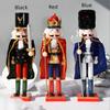 Christmas Nutcracker Decoration Puppet Solider Cloak King Wooden Doll Walnut Handcraft Figurine Home Office Decor Merry Christma