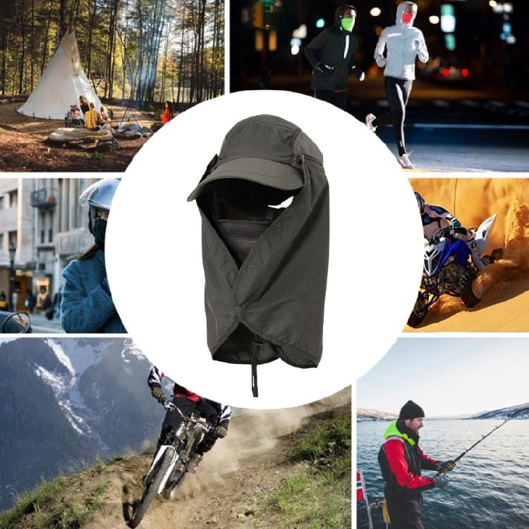Outdoor Hiking Sun Hat Breathable Adjustable Caps Sun Protections Hat with Detachable Face Cover & Neck Flap Fishing Hat