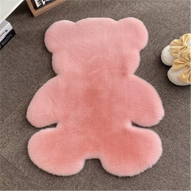 Cute Bear Plush Decorative Rug for Kids' Room Renovation