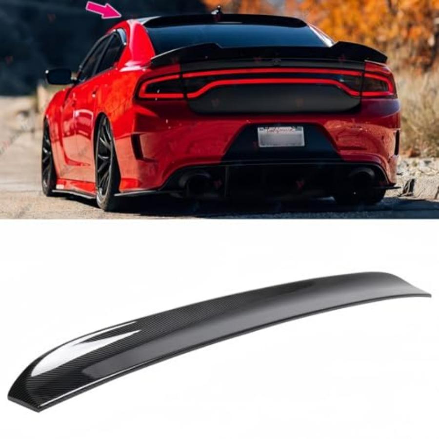 Tylny Spoiler Dachowy do Dodge Charger 2015-2023 Wszystkie Modele, Skrzydło w Stylu Duckbill Wzór Włókna Węglowego dla GT Pursuit R/T