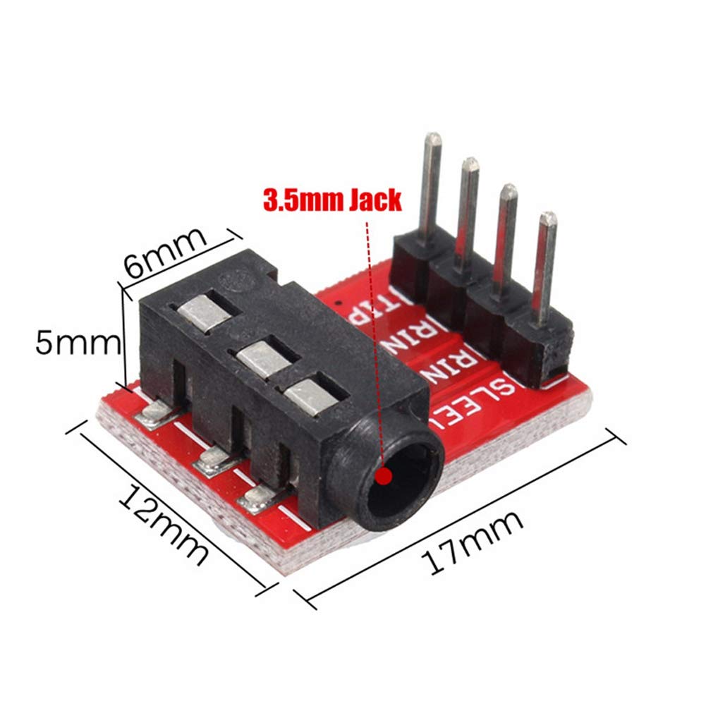 TRRS 3.5mm Audio Jack,Breakout Headphone Video Audio MP3 Jack Module for Arduino (8 Pack)