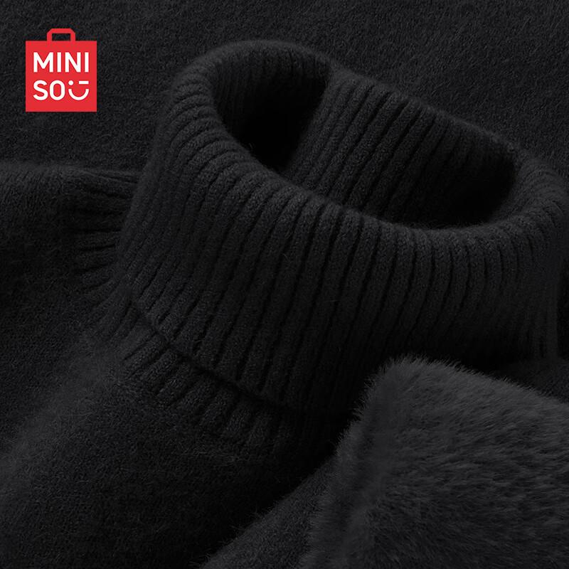 

MINISO Men s Fleece-Lined Turtleneck Sweater 3XL