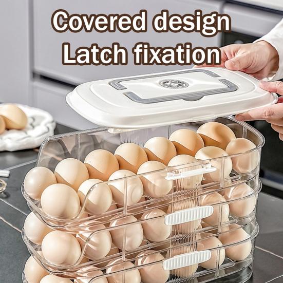 Automatische Roller Eierhouder 1/2/3 Lagen Keuken Koelkast Verse Eieren Opbergrek Plastic Eier Organizer Container Dispenser met Handvat
