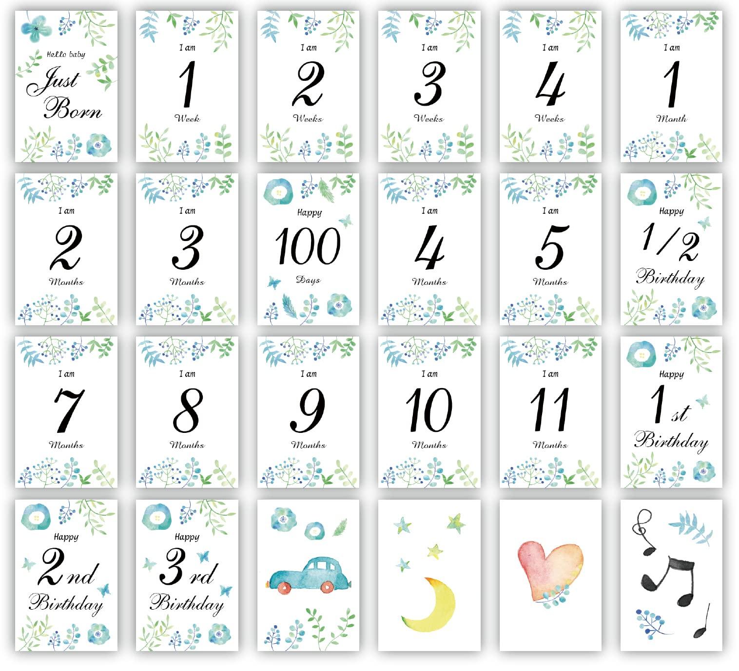 

Baby Monthly Set a Message on the Monthly Monthly Monthly Note Made in Japan Cards, 22-Piece (Write Back), Photo, Photo, Cards, Life, (Botanical)