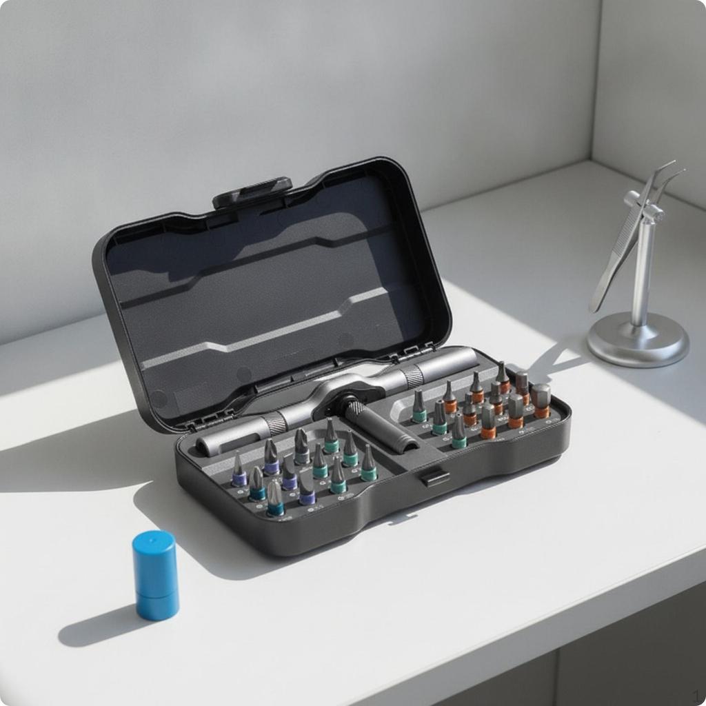 Screwdriver Set with Ratchet Handle Ratcheting Versatile for Technicians, Home