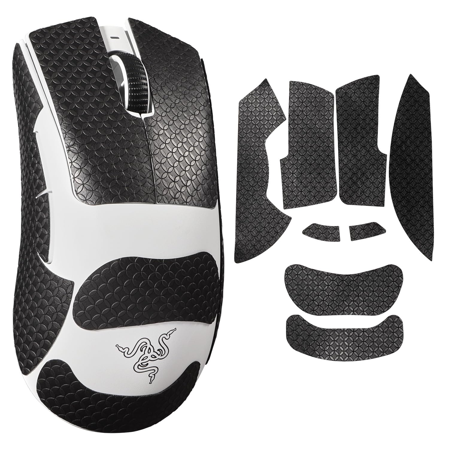 

IMMOENUC Лента для захвата мыши Deathadder V3 Pro Лента для мыши ПВХ-материал Уплотнение впитывает пот кожи и предотвращает скольжение Противоскользящая (черный)