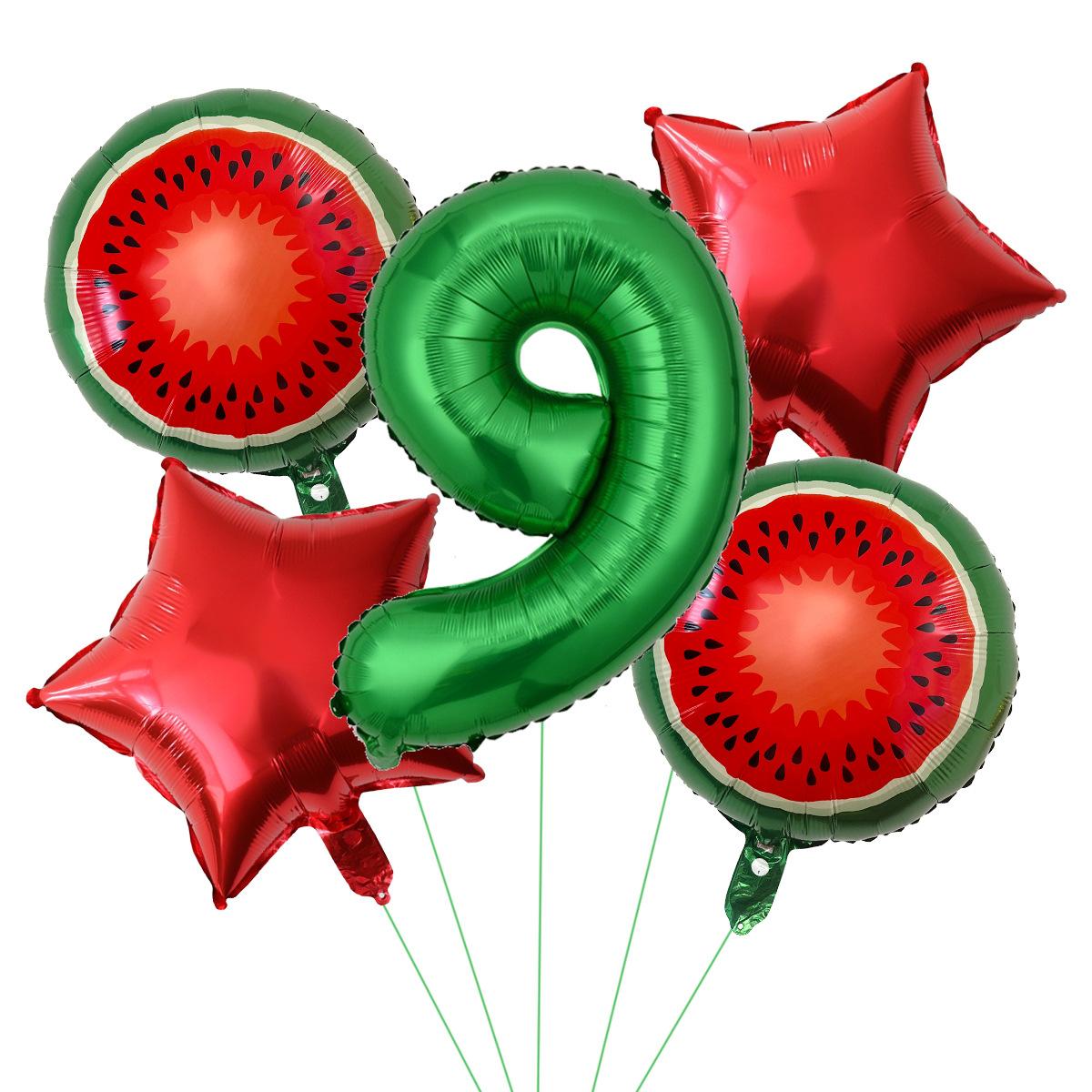 

Fruit Watermelon Aluminum Film Balloon Set 32 Inch Digital Children S First Birthday Party Venue Decoration Digital 9 set