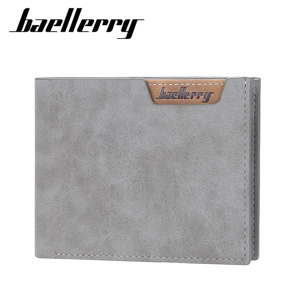 Baellerry Brand Design Men Short Wallets Fashion Classic Purse Vintage Business Bifold Wallet Card Holder Gifts