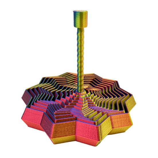 3D Printed Fractal Fidget Star Stress Anxiety Relief Expanded Star Sensory Toy with Handle Whirling Spiral Expandable Star Decompression Toy