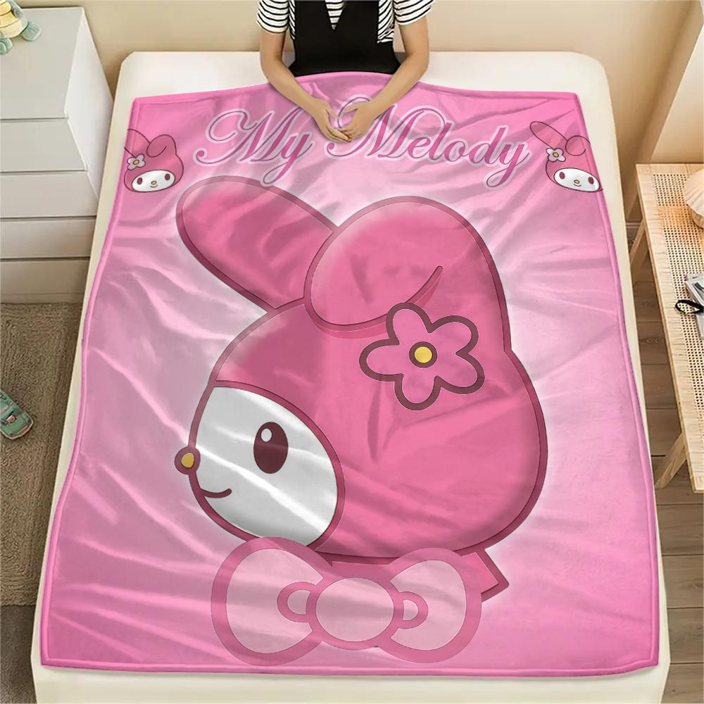 

1 шт. Фланелевое одеяло My Melody с розовым принтом, Высококачественное, Для всех сезонов, Декор для дома, Тепло и комфорт, Идеально подходит для рождественских подарков 80cm x 120cm