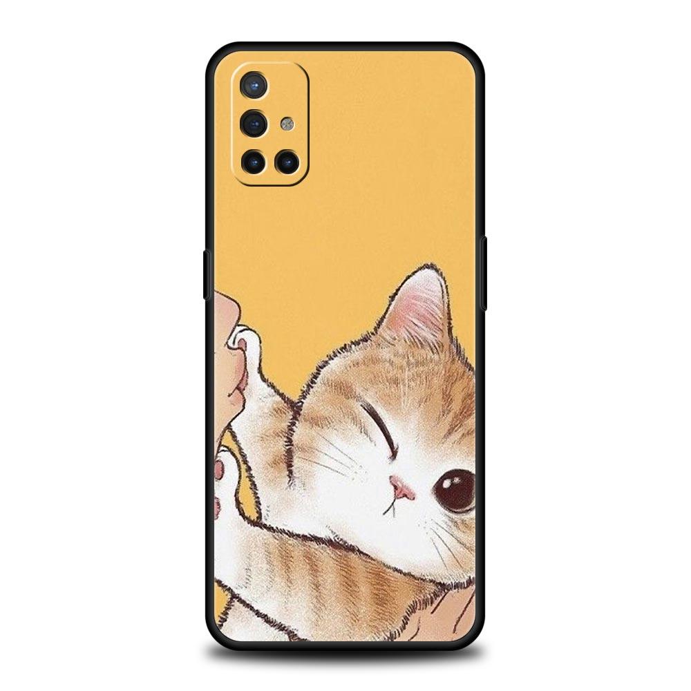 Cat Cute Kitten Cartoon Phone Case For OnePlus 10 9 Pro 9T 10R 9R 9RT 8T 8 7 6T 7T Nord 2T CE 2 5G N200 N10 N100 Soft Cover