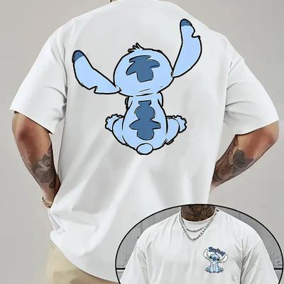 Summer Disney 2026 New Stitch Pattern Mens Casual Tshirt Summer Casual Comfortable Sports Short Sleeves Tees Tops Unisex