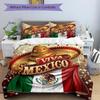 3-teiliges Viva Mexico Feier Bettwäsche-Set, Enthält einen Bettbezug und zwei Kissenbezüge, Schlafzimmer- und Gästezimmer-Dekoration. T72301170
