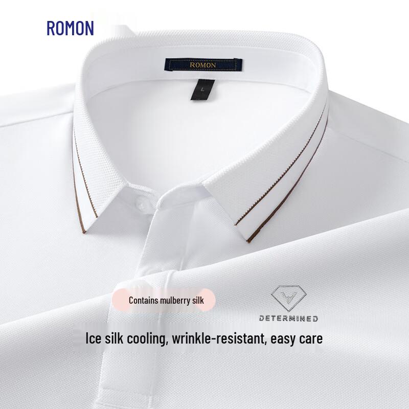 Мужская рубашка-поло Luomeng Business Casual, смесовая ткань, ледяной шелк, короткий рукав 4XL
